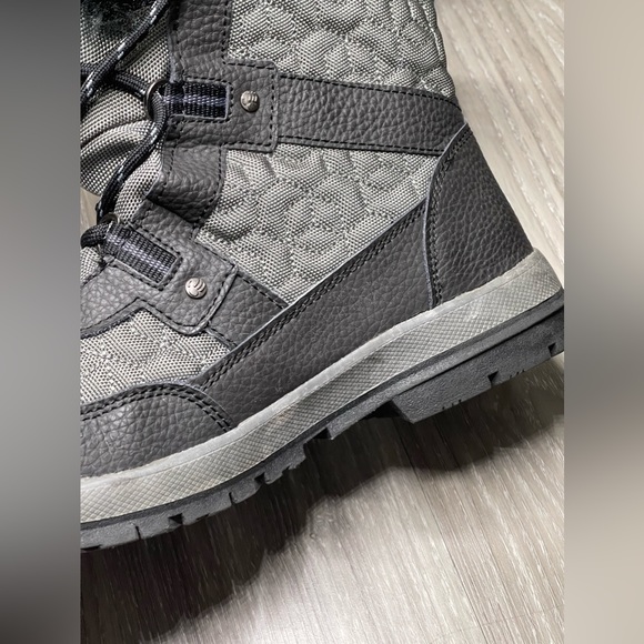 BearPaw Marina Black & Grey Fur Trim Boots - Picture 9 of 12